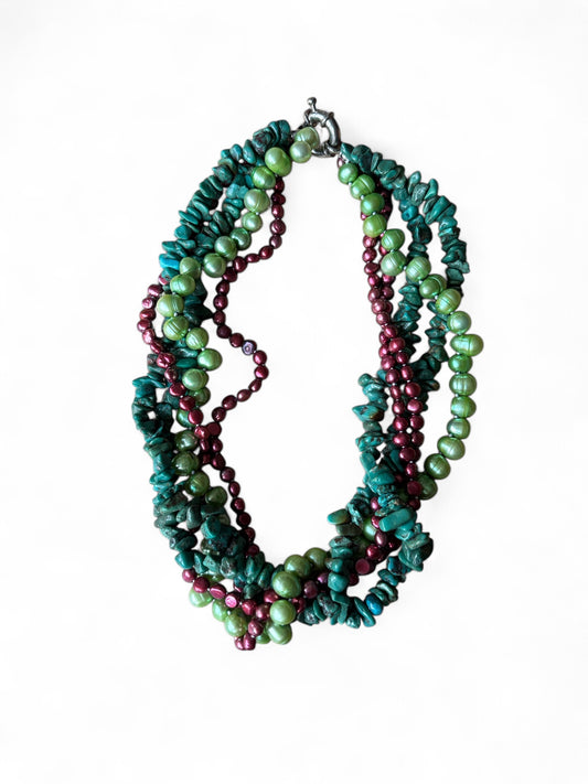 Parelketting groen / cyclaam