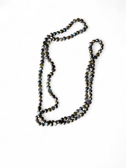 Lange parelketting multicolor
