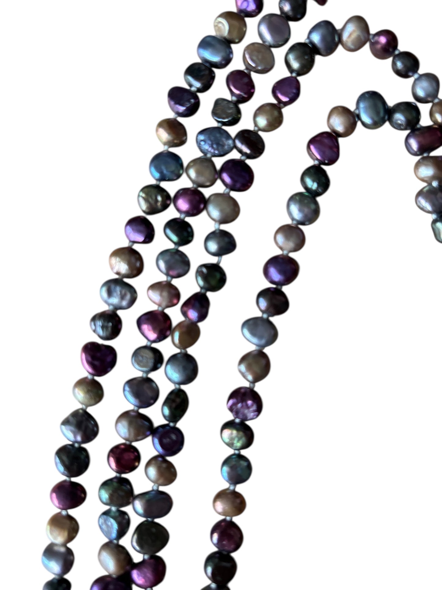 Lange parelketting multicolor